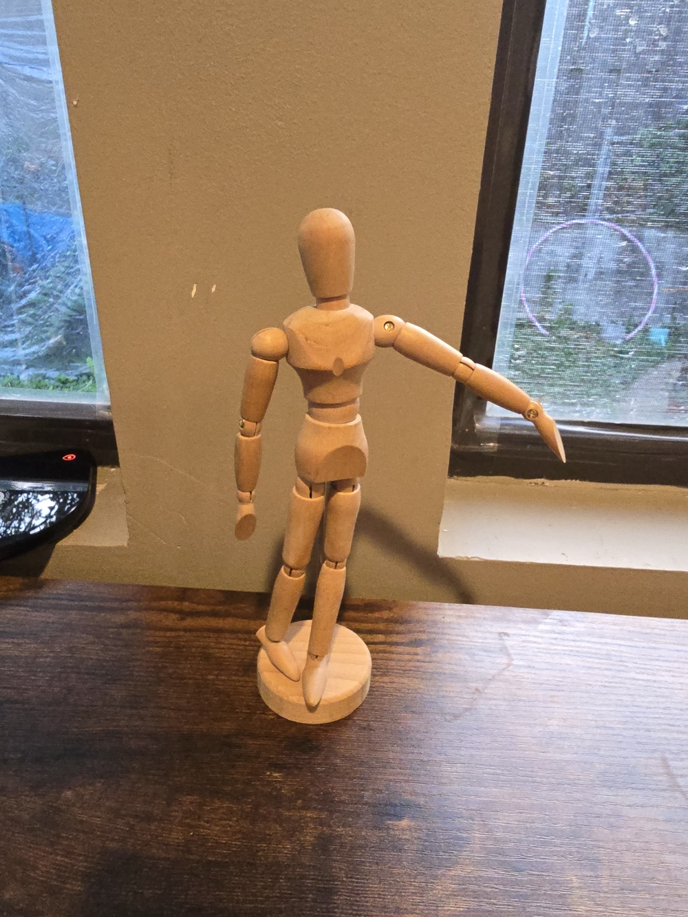 Adjustable Wooden Artist Mannequin Figure - Natural Wood